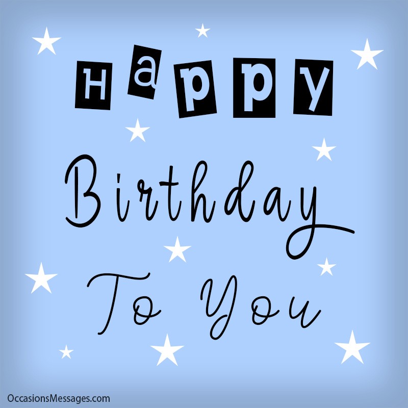 Happy birthday to you with cute stars