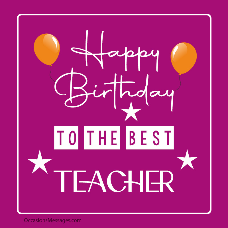 birthday speech for teacher