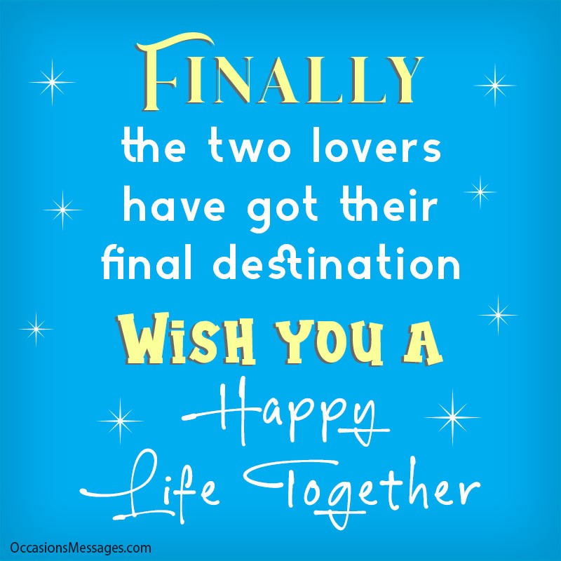 Finally the two lovers have got their final destination.
