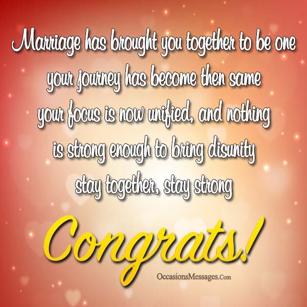 Marriage has brought you together to be one, your journey has become then same.