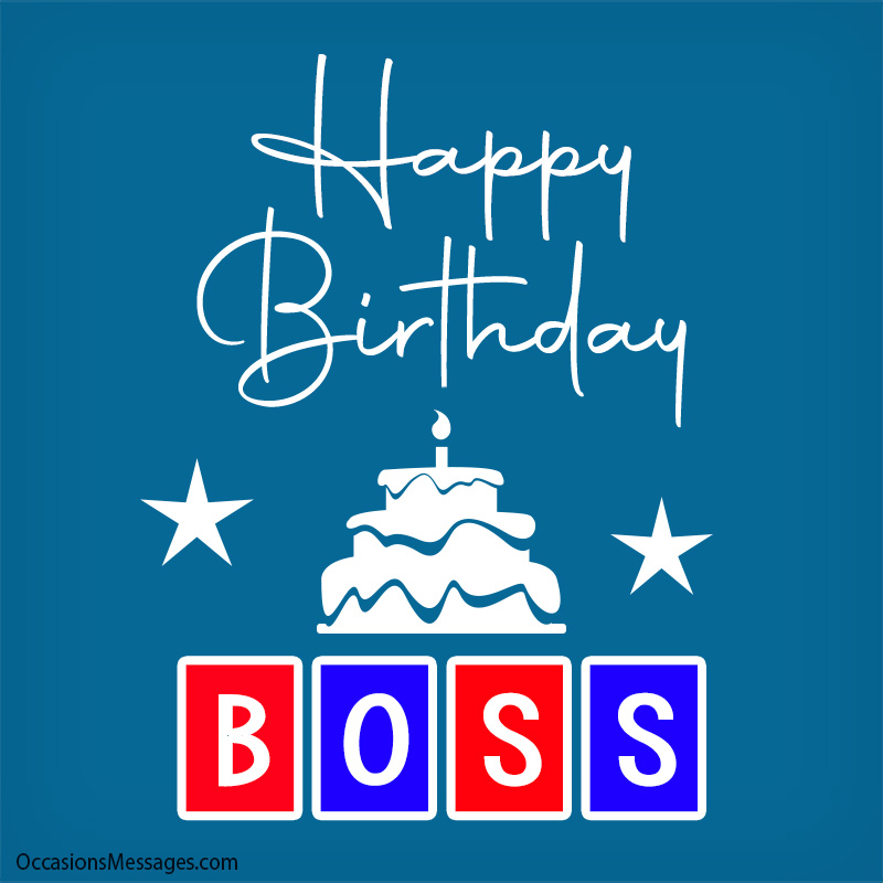 Happy Birthday Boss with cake