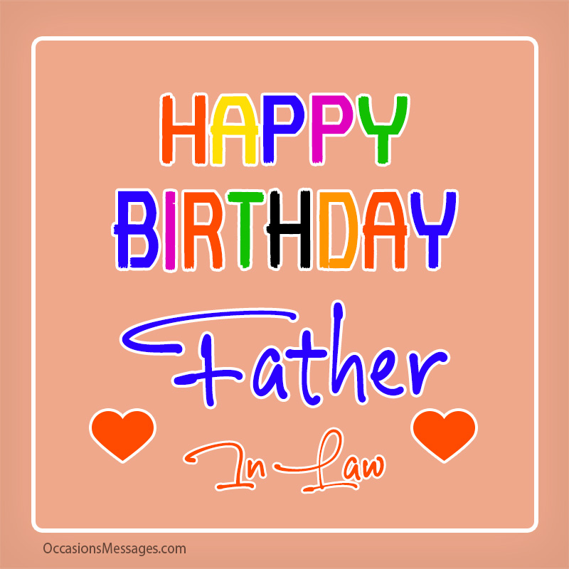 Happy Birthday Father-in-law with hearts