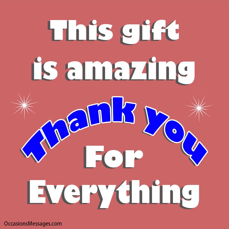 This gift is amazing! Thank you for everything!
