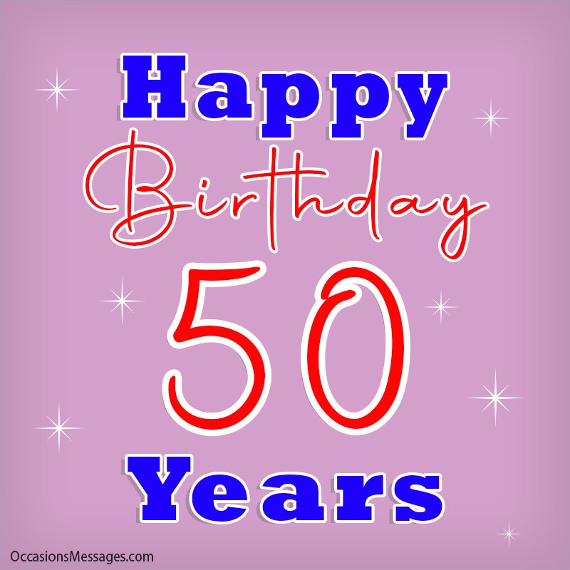 Happy birthday 50 Years with stars