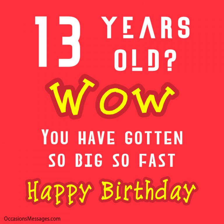Happy 13th Birthday Wishes, Messages and Cards