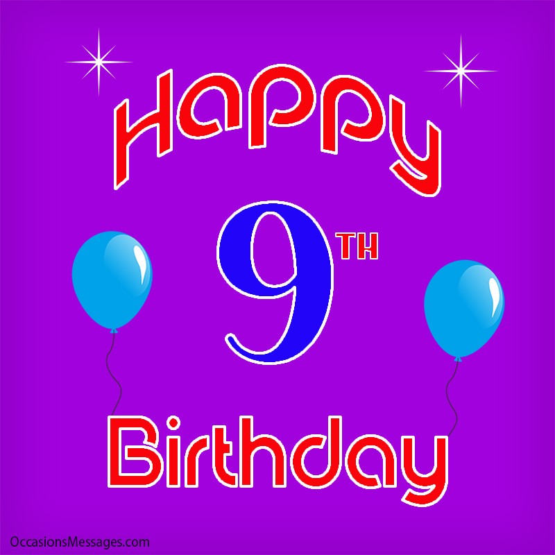 Happy 9th Birthday Sweet Girl with balloon