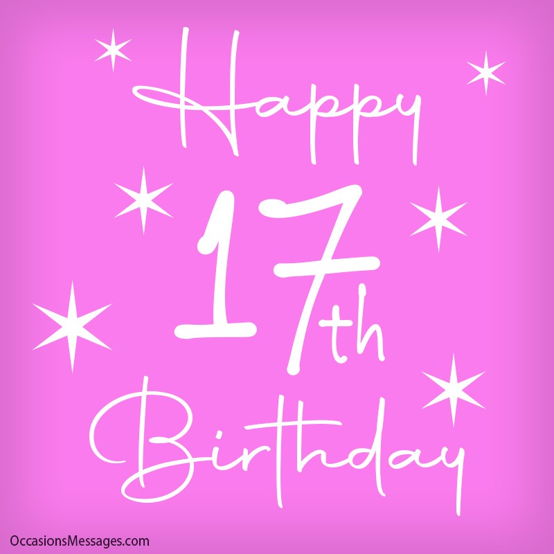 Happy 17th Birthday with stars