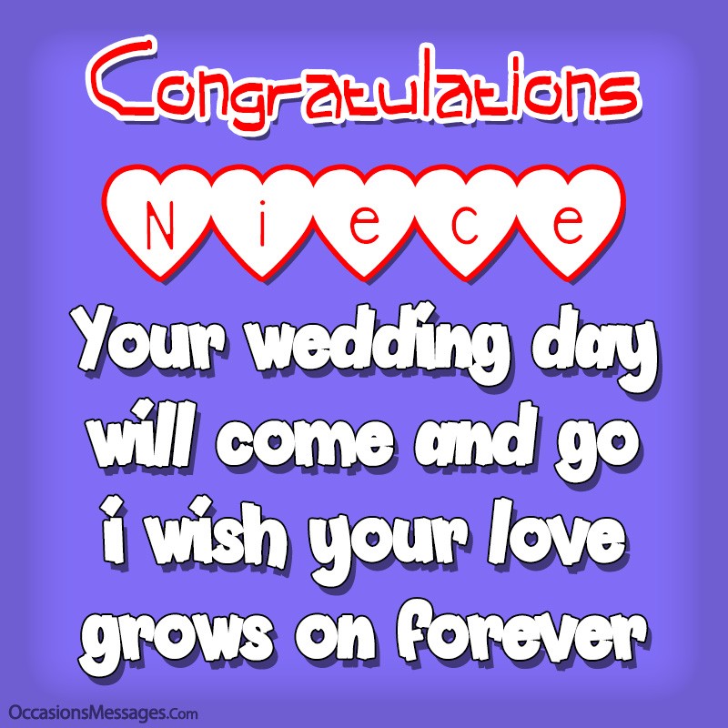 Congratulations niece on wedding