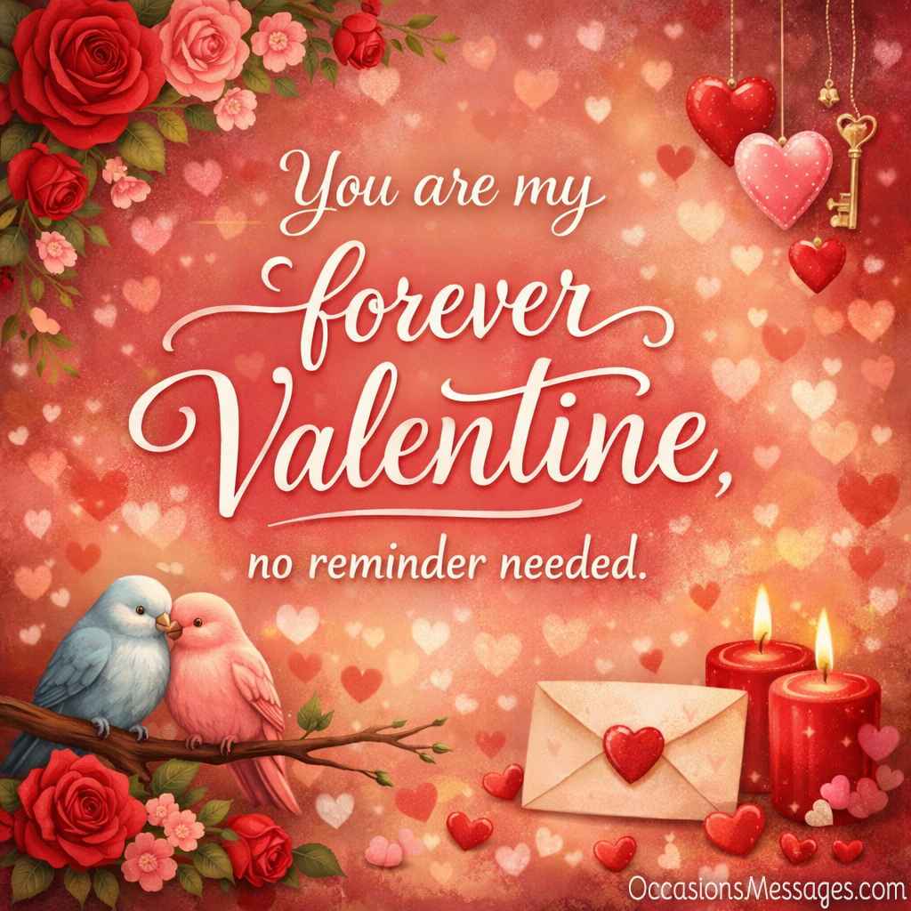 You are my forever Valentine, no reminder needed.