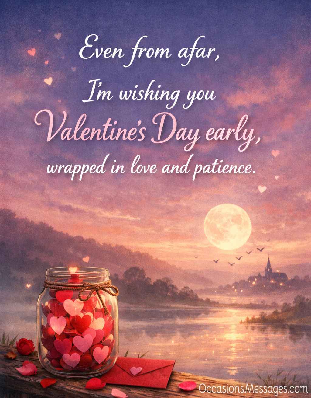 Even from afar, I’m wishing you Valentine’s Day early, wrapped in love and patience.