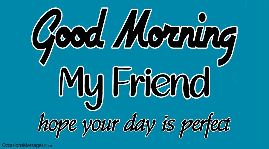 Good Morning my friend. Hope your day is perfect.