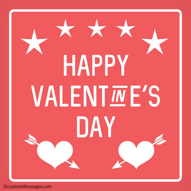 Happy Valentine's Day with stars and hearts