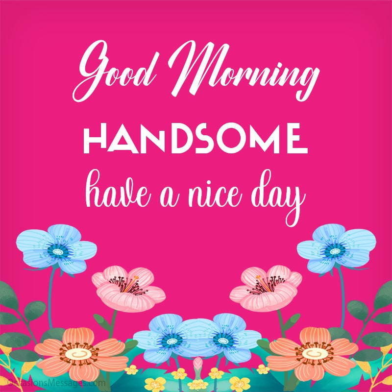 Good Morning handsome. Have a nice day.