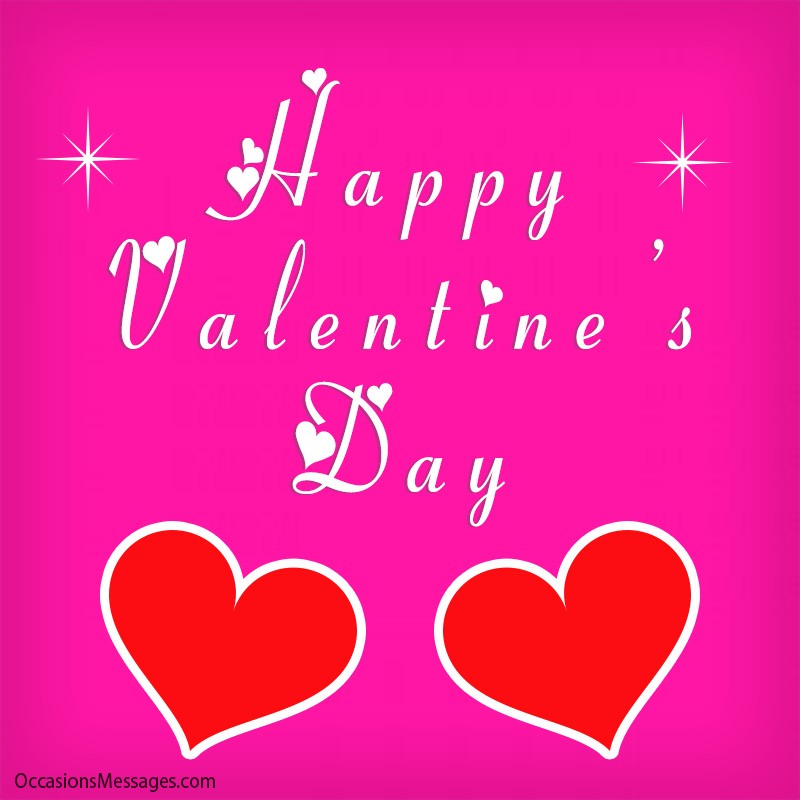 Happy Valentine’s Day with two red hearts