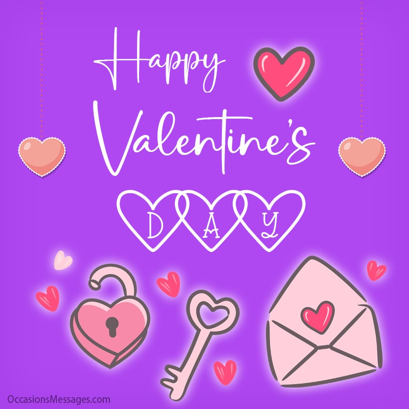 Happy Valentine's Day with lots of hearts.
