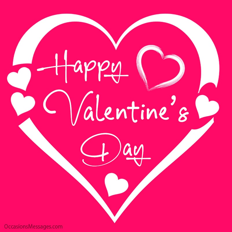 Happy Valentine’s Day with lots of hearts.