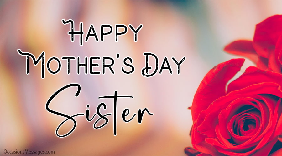 Happy Mother's Day sister with flowers.