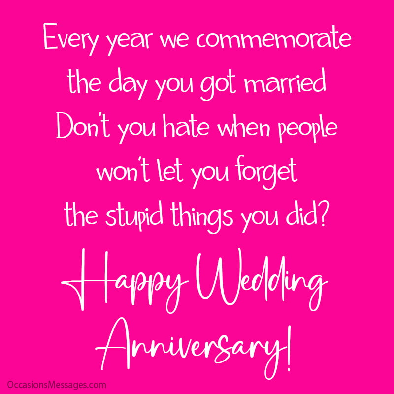 30+ Funny Wedding Anniversary Messages - Occasions Messages