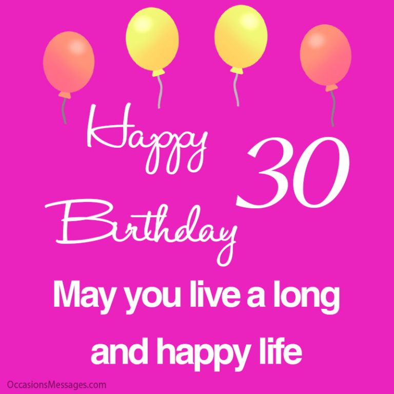 Happy 30th Birthday Wishes, Messages and Cards