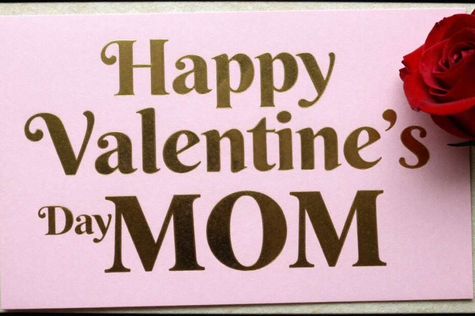 Sweet Happy Valentine’s Day card with roses for mom.
