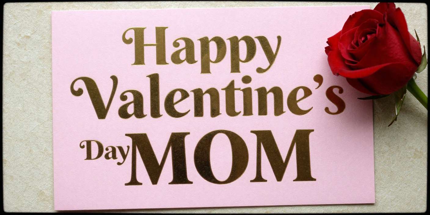 Sweet Happy Valentine’s Day card with roses for mom.