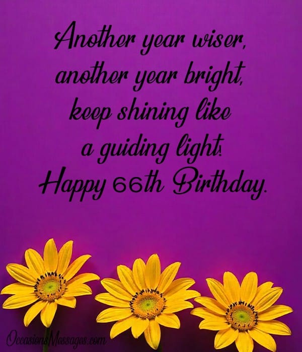 Another year wiser, another year bright, keep shining like a guiding light! Happy 66th Birthday