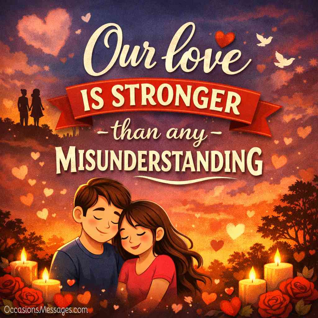Our love is stronger than any misunderstanding.