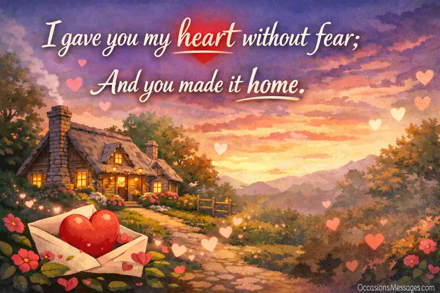 I gave you my heart without fear; and you made it home.