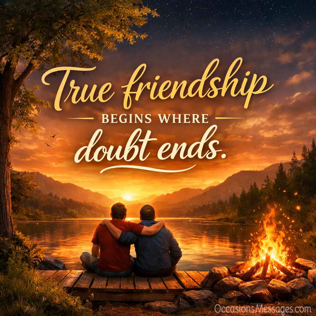 True friendship begins where doubt ends.