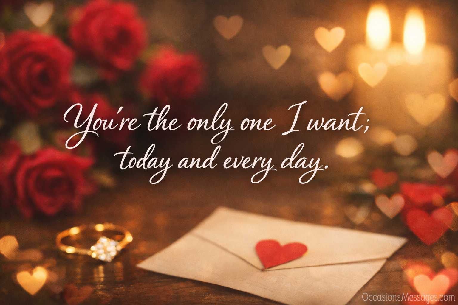 You're the only one I want; today and every day.