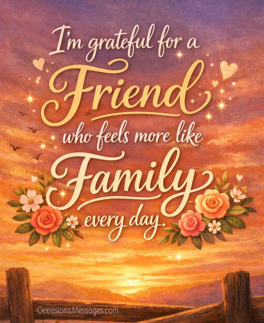 I’m grateful for a friend who feels more like family every day.