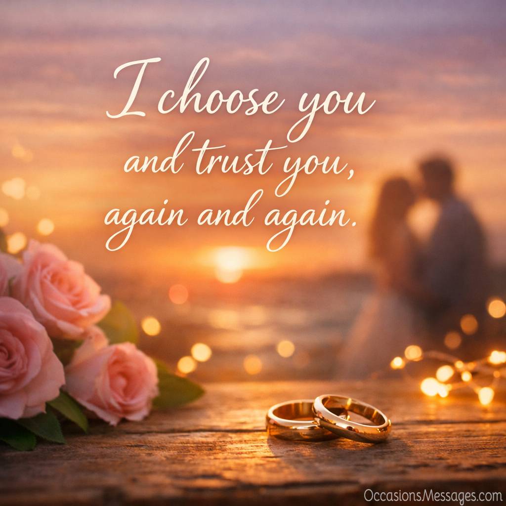 I choose you and trust you, again and again.