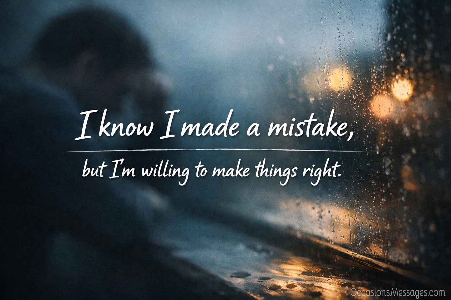 I know I made a mistake, but I'm willing to make things right.
