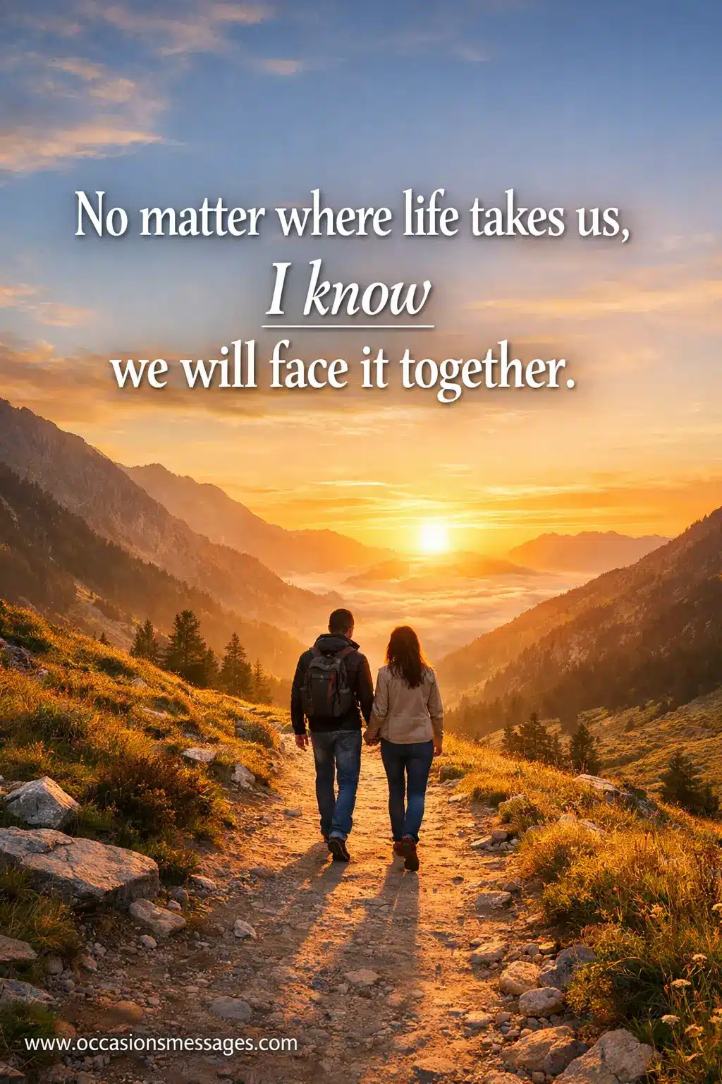 No matter where life takes us, I know we will face it together.