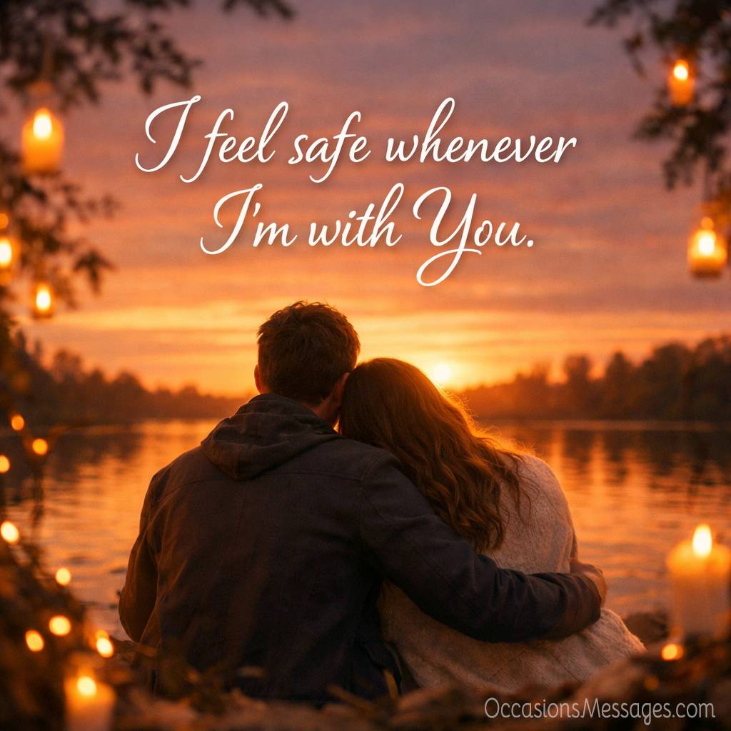 I feel safe whenever I'm with you.