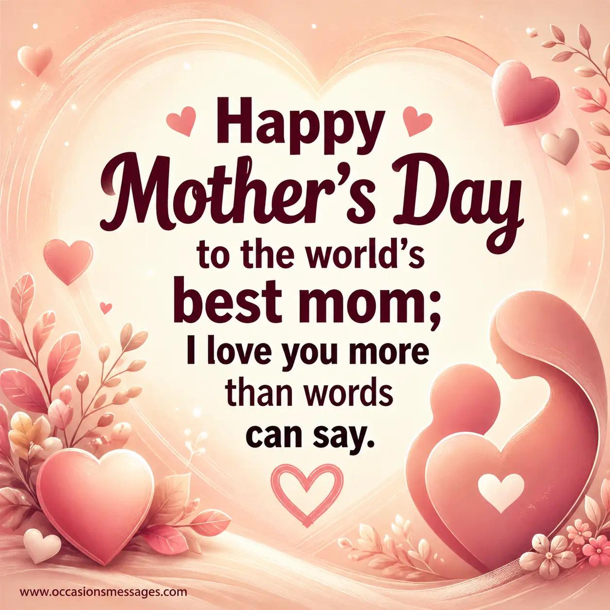 Soft pastel digital artwork expressing deep love and appreciation for the best mom with a touching Mother’s Day message.