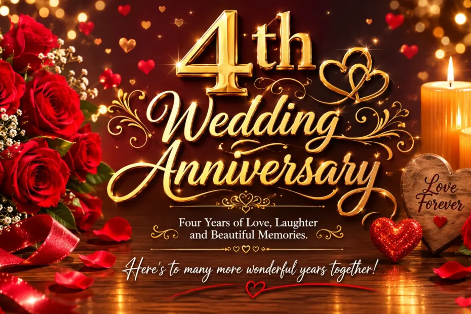 4th wedding anniversary wishes for husband