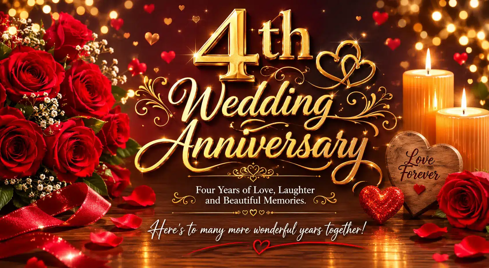 4th wedding anniversary wishes for husband