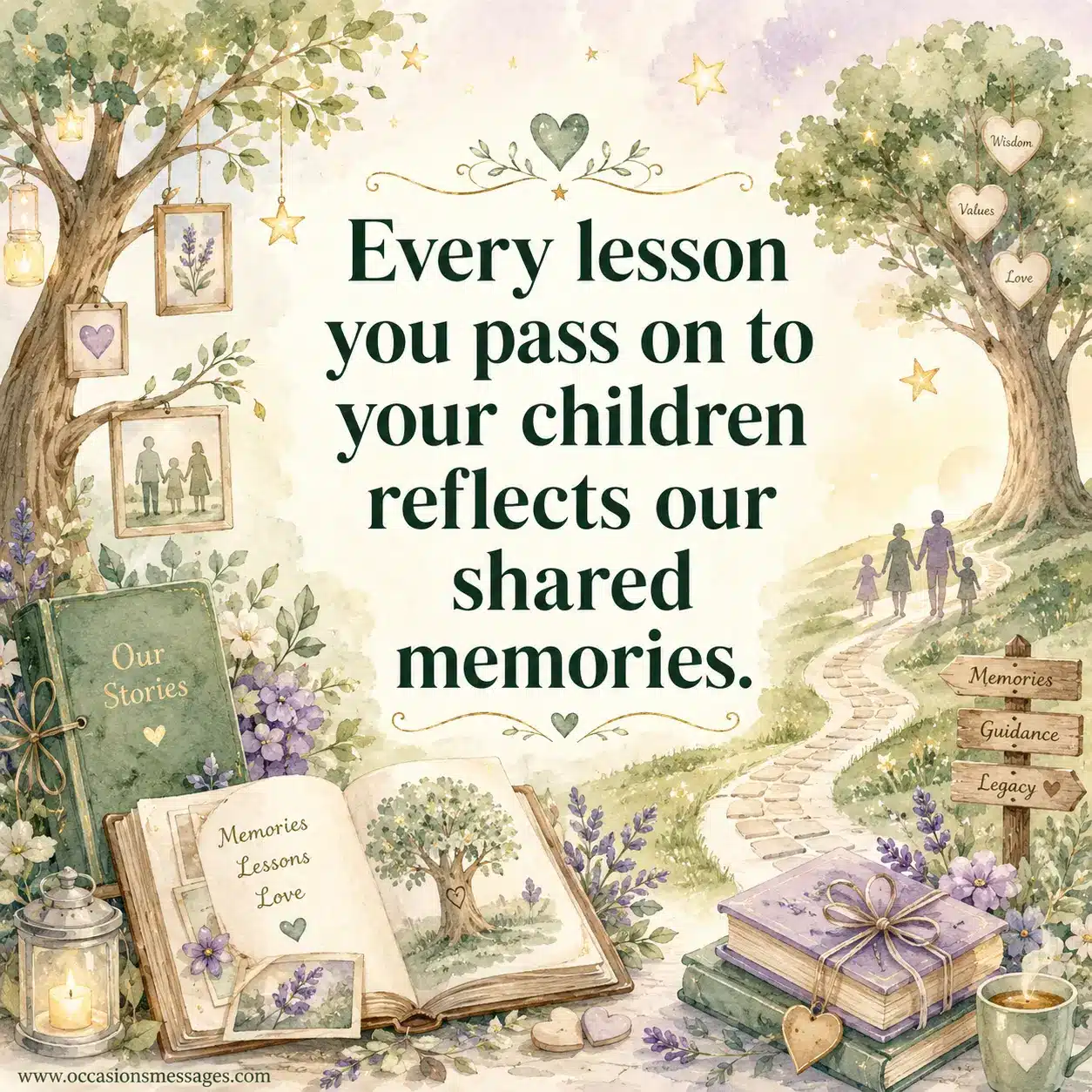 Emotional Father's Day appreciation illustration highlighting the qualities of a wonderful father through cozy family-inspired decorative elements.