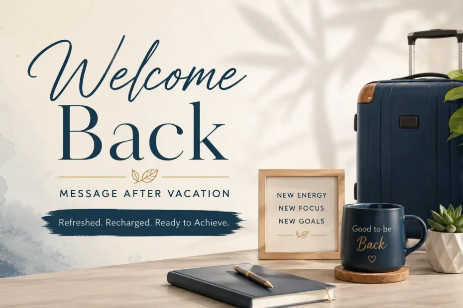 Welcome back message after vacation