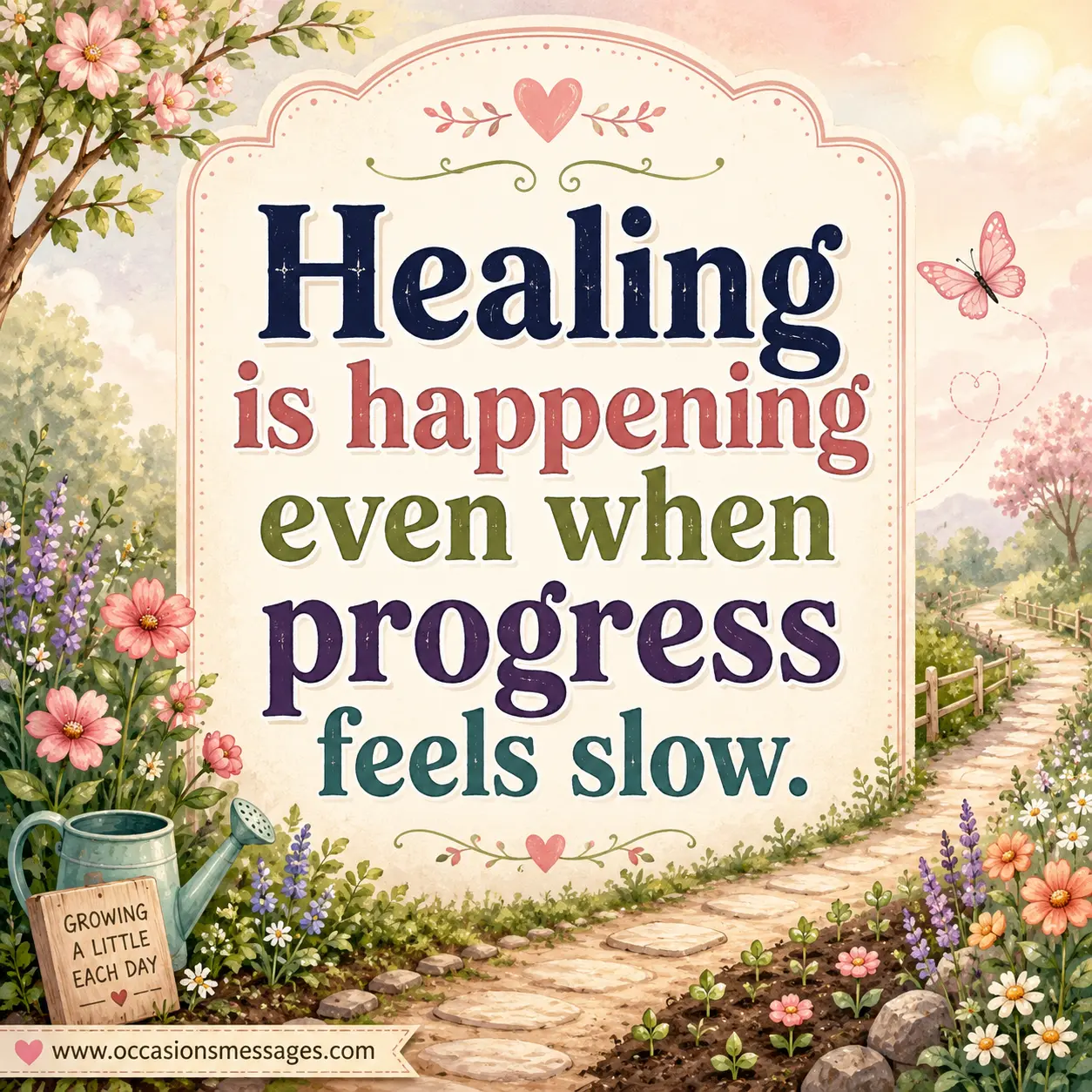 Healing is happening even when progress feels slow.