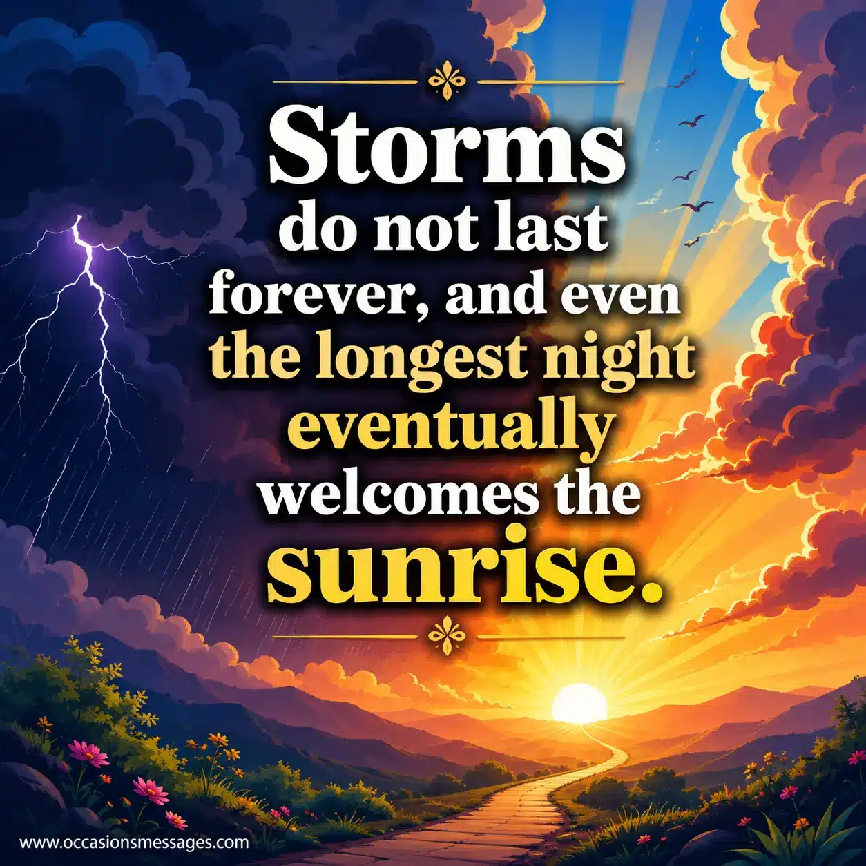 Storms do not last forever, and even the longest night eventually welcomes the sunrise.