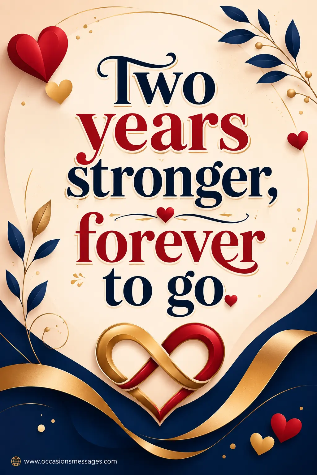 Modern vector anniversary design celebrating strength, commitment, and a lasting marriage journey after two successful years together.