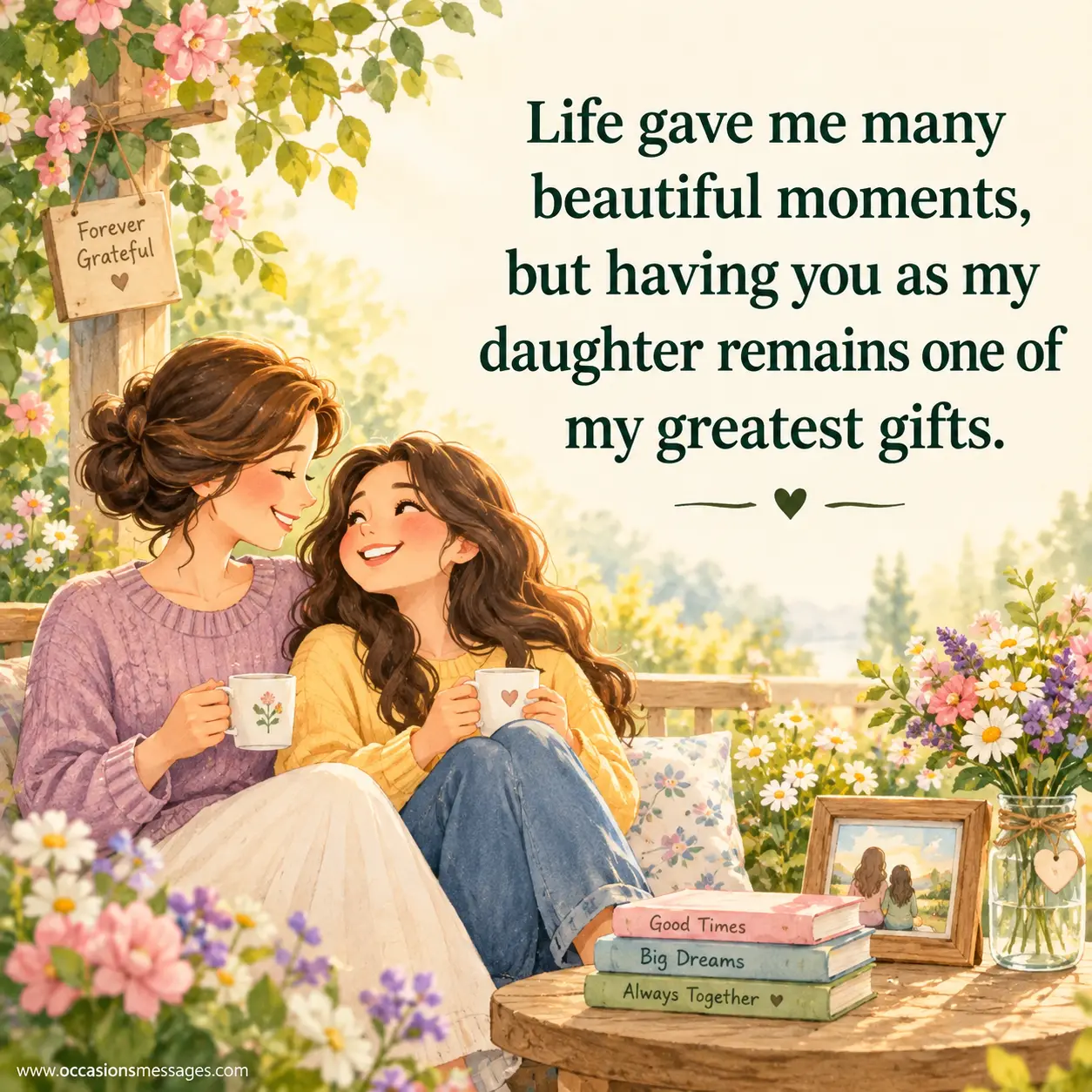 Life gave me many beautiful moments, but having you as my daughter remains one of my greatest gifts.