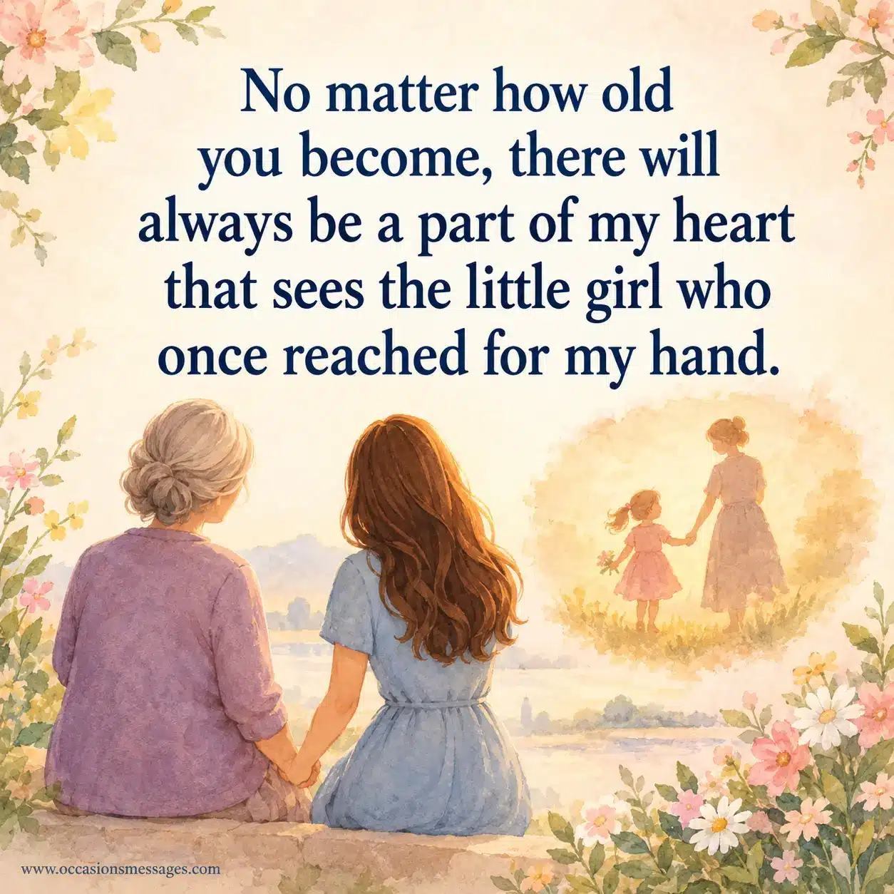 No matter how old you become, there will always be a part of my heart that sees the little girl who once reached for my hand.